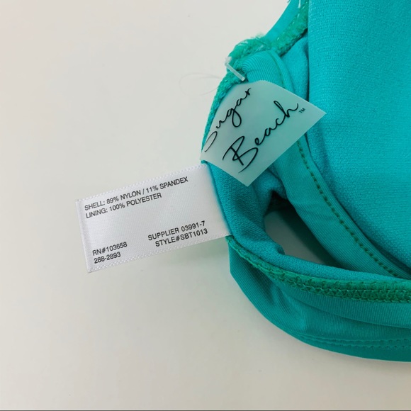 SUGAR BEACH SEA GREEN HALTER BIKINI TOP - Picture 4 of 6